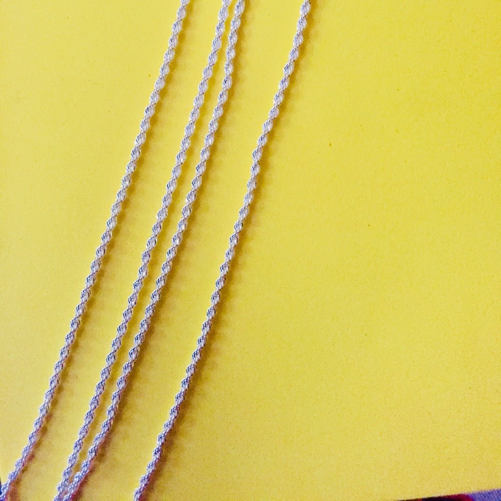 16” silver rope necklace